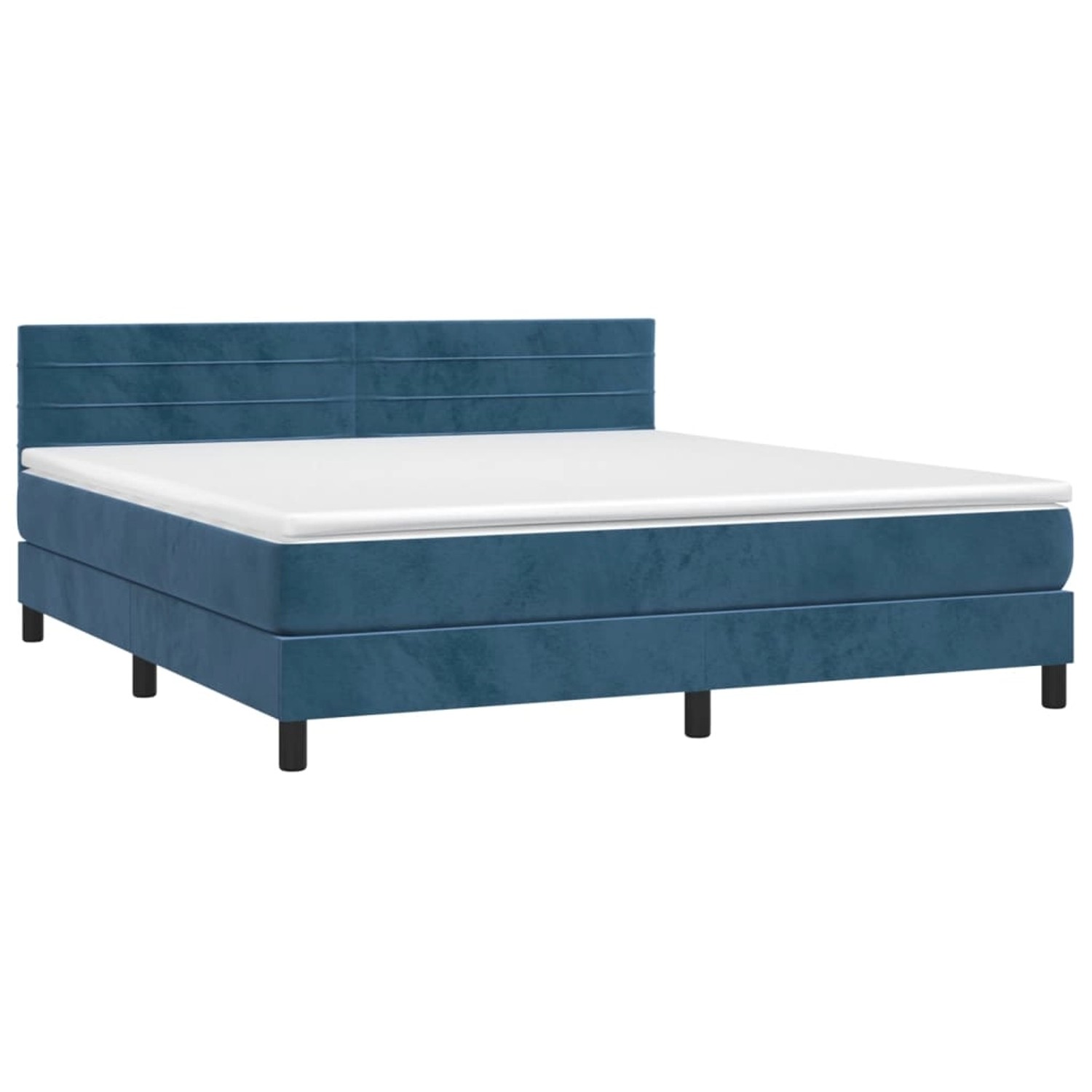 vidaXL Boxspringbett mit Matratze & LED Dunkelblau 160x200 cm Samt 3134475 günstig online kaufen