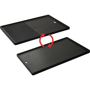 Enders® Gussplatte Switch Grid 1/2 für Kansas 4 Gasgrill, emailliertes Gusseisen, geriffelt und glatt.