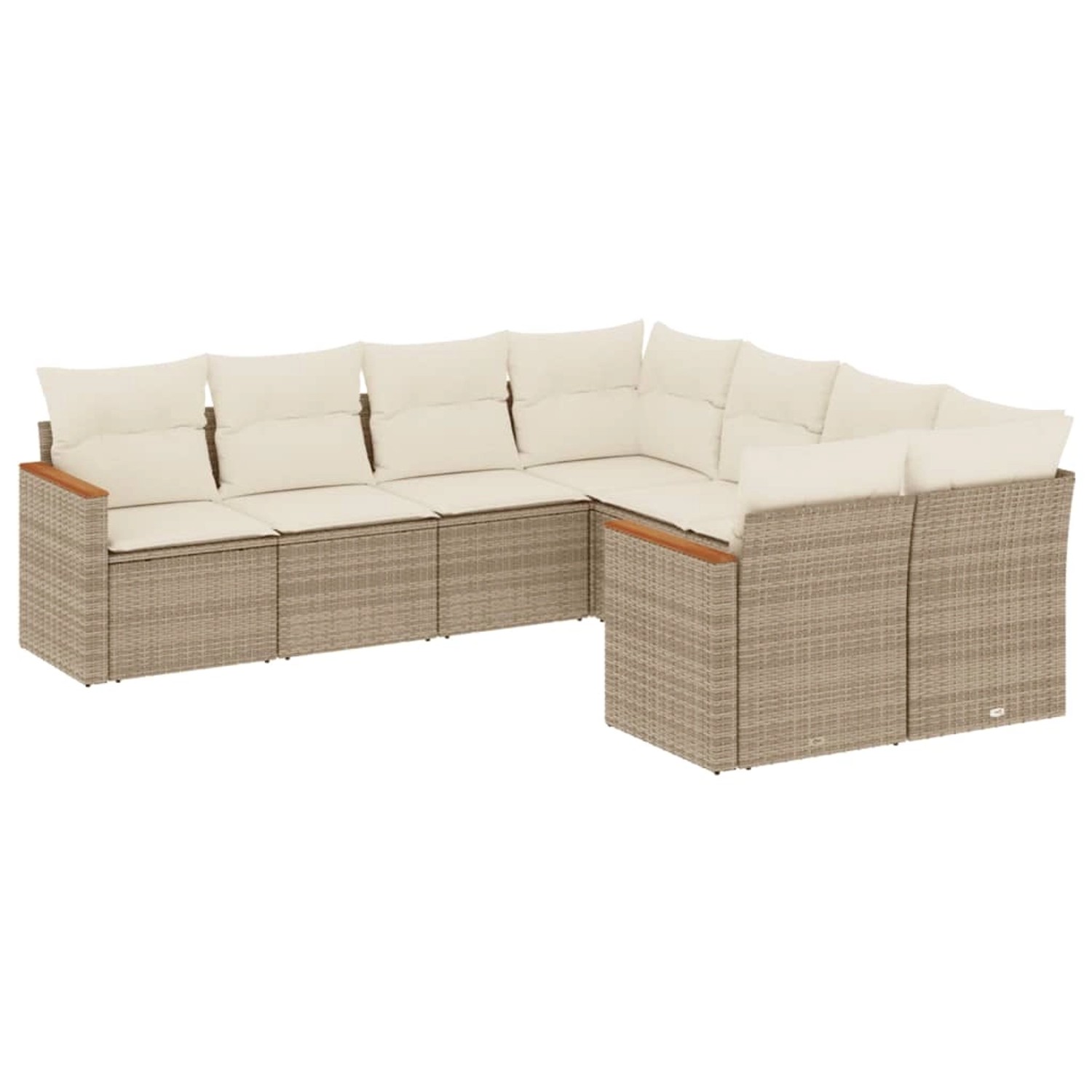 vidaXL 8-Tlg Garten-Sofagarnitur mit Kissen Beige Poly Rattan 3226555 günstig online kaufen