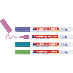 Edding Kreidemarker E-4085 Metallic, 4 Stk. in Grün, Blau, Violett und Pink.