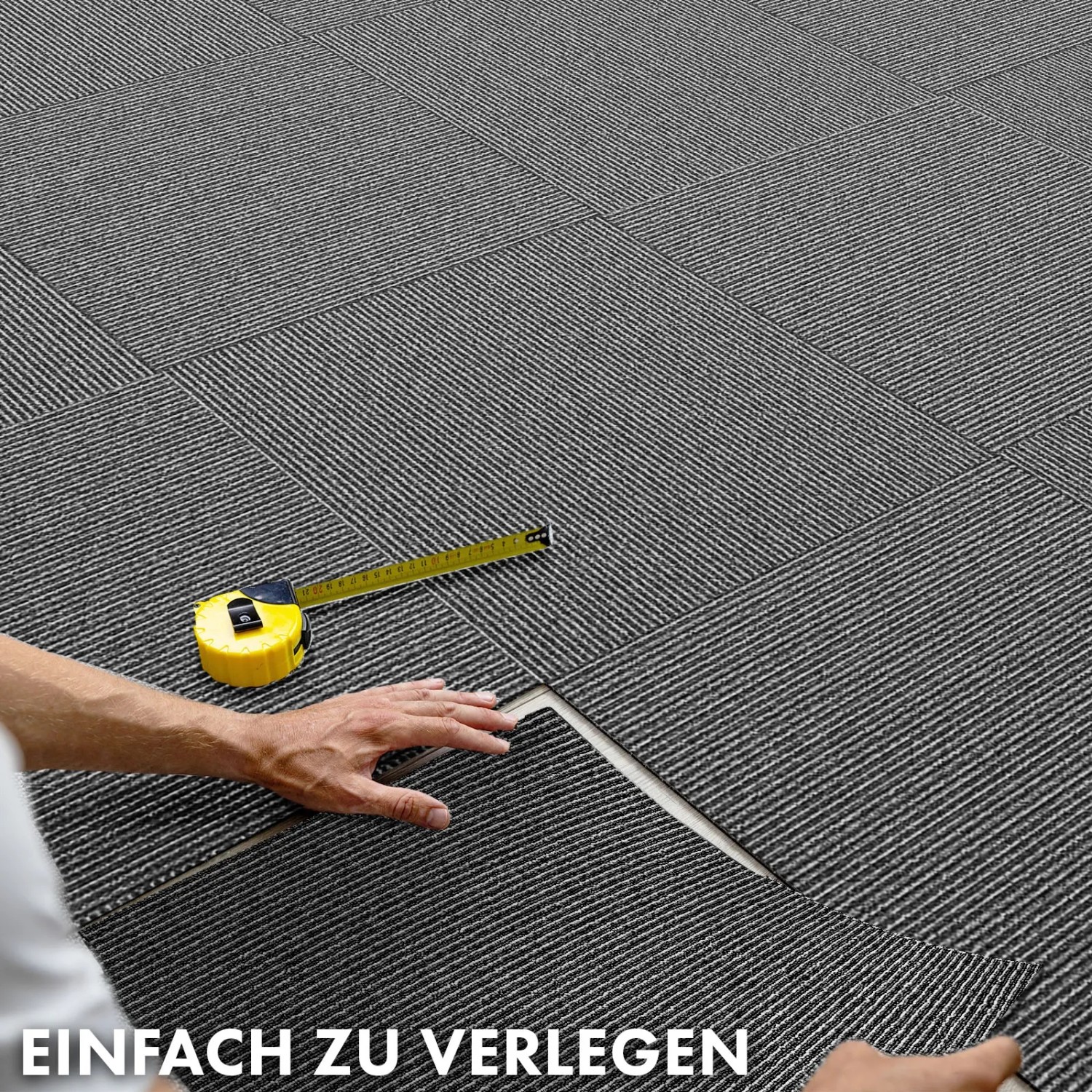 20 Teppichfliesen, 50x50 Cm – Strapazierfähig, Rutschfest, Schallabsorbierend, Ideal Für Büro, Wohnung & Homeoffice