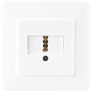 Schwaiger TAE Telefonanschlussdose F Unterputz, weiße Dose mit 4-poligem Anschluss.