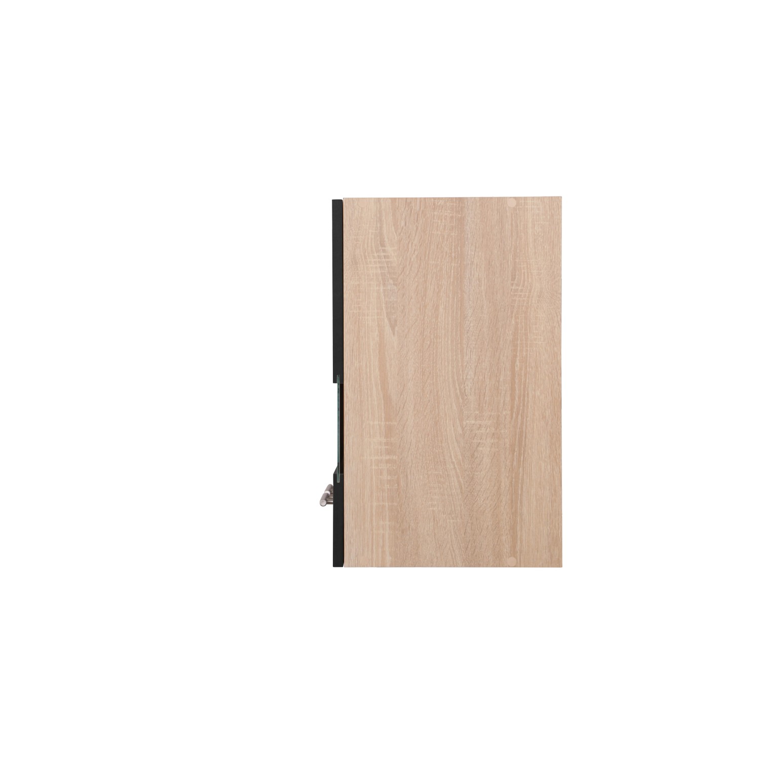 Respekta Oberschrank Merle, 110 cm, Schwarz, mit Holzmuster, für die Küche.