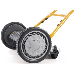Stiga Spindelmäher SCM 240 R, Handrasenmäher mit Stahlmessern und gelbem Griff.