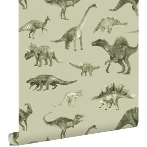 ESTAhome Tapete Dinosaurier Grün 50 x 900 cm