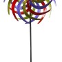 Lex XXL Metall Doppel Windrad Bunt Windspiel Gartendeko Balkon Terrasse 210x61cm