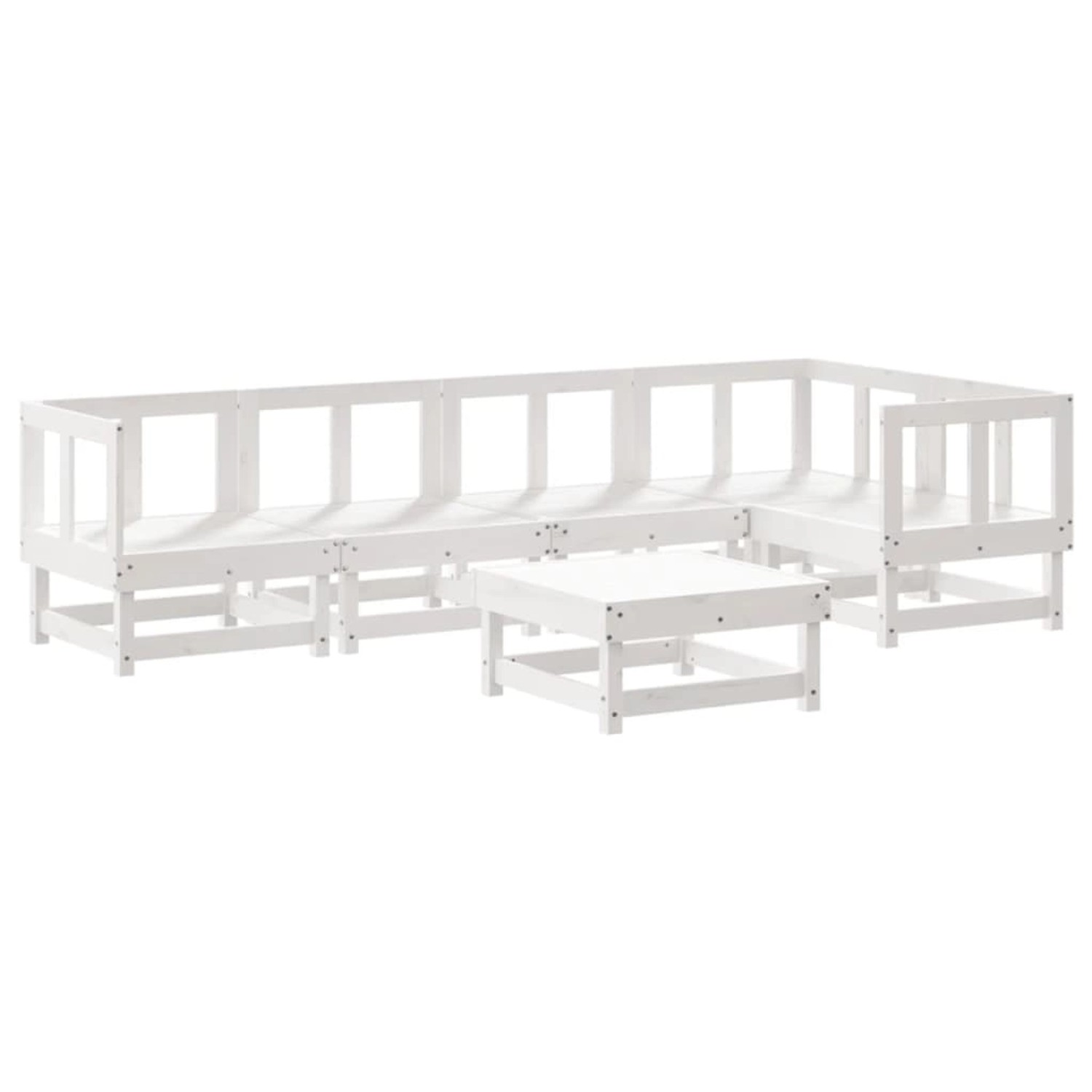vidaXL 6-Tlg Garten-Lounge-Set Weiß Massivholz Kiefer 3186446 günstig online kaufen