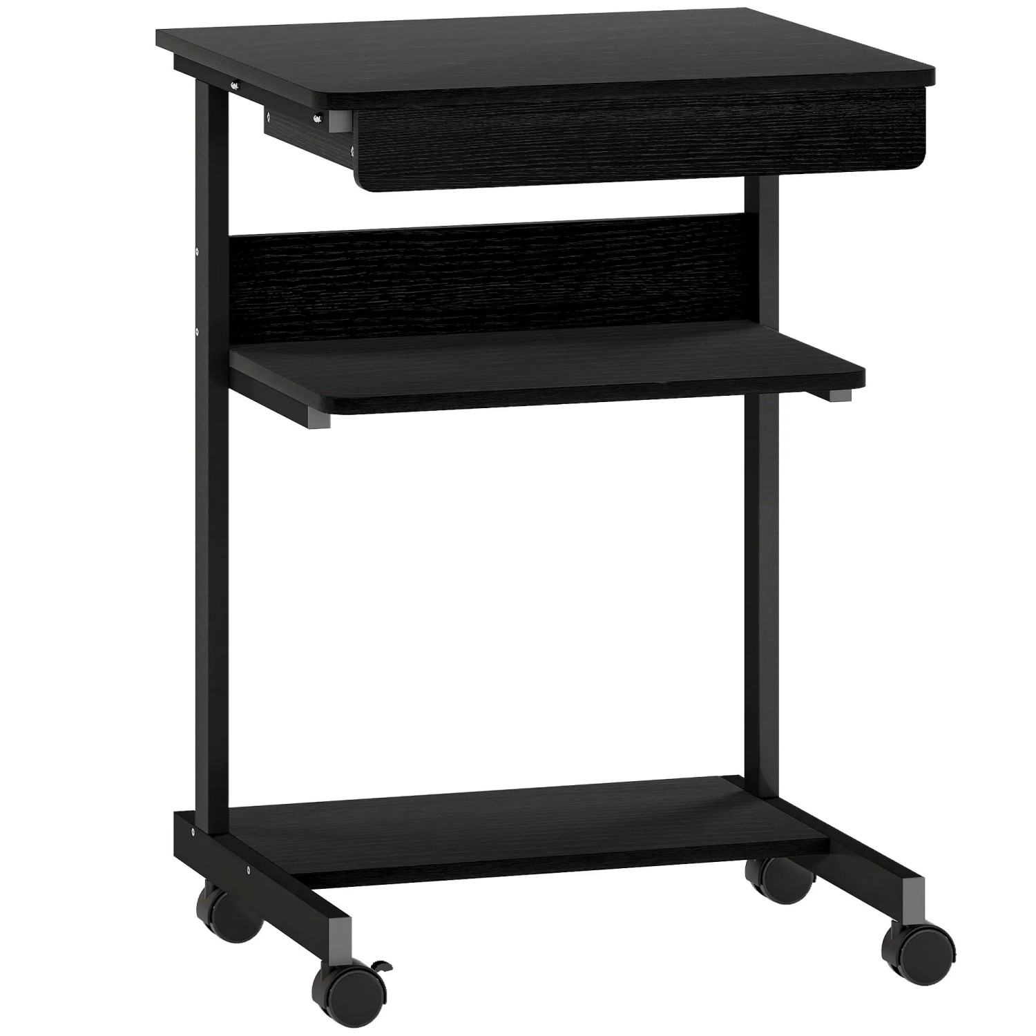 HOMCOM Computer Desk Spanplatte Metall 56L x 51B x 79H cm Schwarz