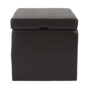Brauner MCW Sitzhocker Carrara, Würfel mit Stauraum und Deckel, 45x44x44cm.