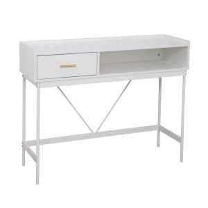 Weißer Svita Valeo Konsolentisch mit Schublade und Ablage, ideal als Flurtisch oder Standregal.