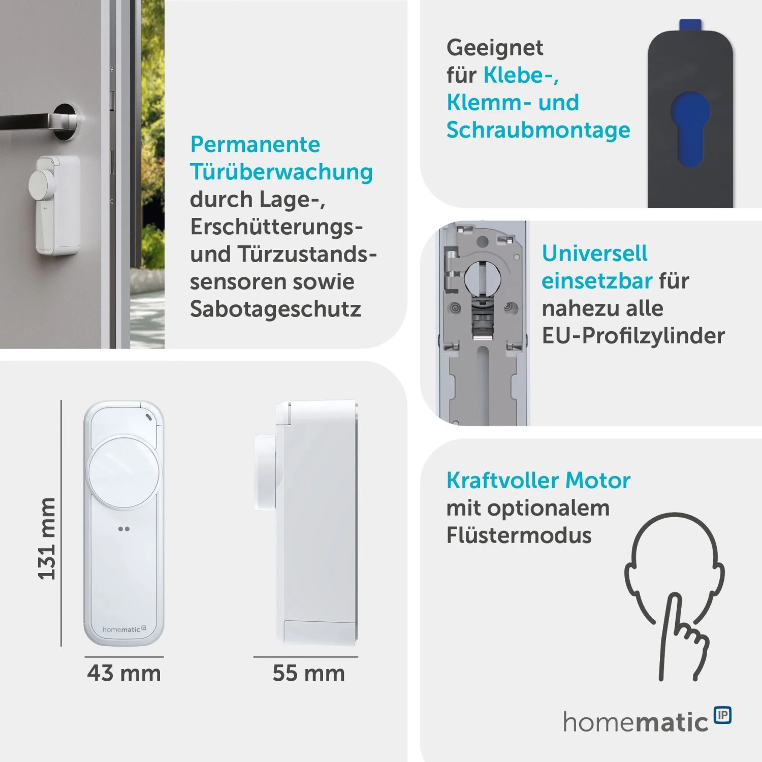 Homematic IP Türschlossantrieb pro: Smart Home Türsteuerung mit App, Keypad und Sprachsteuerung.