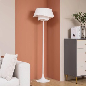 Lindby Stehlampe Eryndor 10020373 in Weiß aus Metall 1-flammig E27 Wohnzimmerleuchte