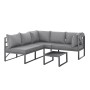 Svita Maui Gartenmöbel Lounge Set mit Dach, hellgraues Outdoor Sofa mit Tisch.