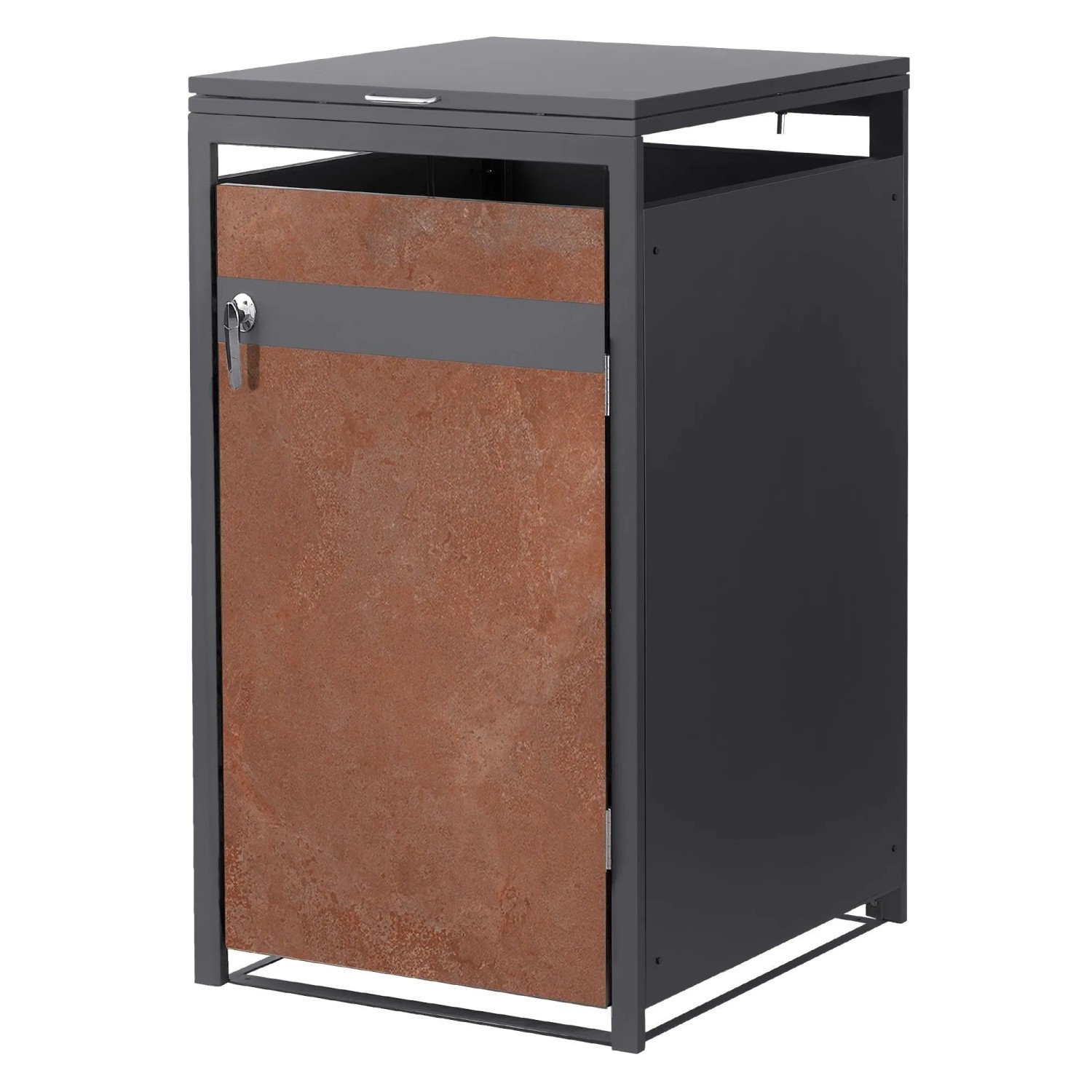 Ml-Design Mülltonnenbox 1er 68x80x120 cm Anthrazit-Rostoptik 240L