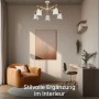 Moderne ARTE LAMP Deckenleuchte mit LED, Metall und Holz im Wohnzimmer.