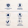 Icons zu Eigenschaften von Bondex Wetterschutz-Öl: Langanhaltender Schutz, Biobasiert, Außen, Pinsel/Lappen, Reinigung, Überstreichbar.