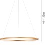 Moderne LED-Pendelleuchte Helia von Paul Neuhaus, messingfarben, Ø 80 cm, höhenverstellbar.