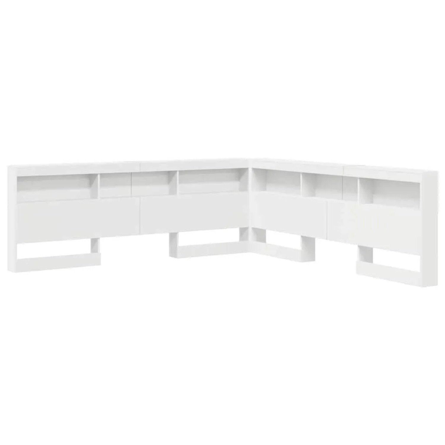 vidaXL Aufbewahrungskopfteil mit Regal Weiß 200 cm Holzwerkstoff 3335469