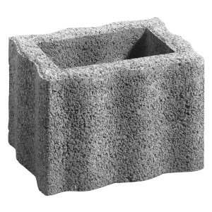 Grauer Pflanzstein Wellino, 30x20x20 cm, mit Wellendesign für Garten- und Landschaftsbau.
