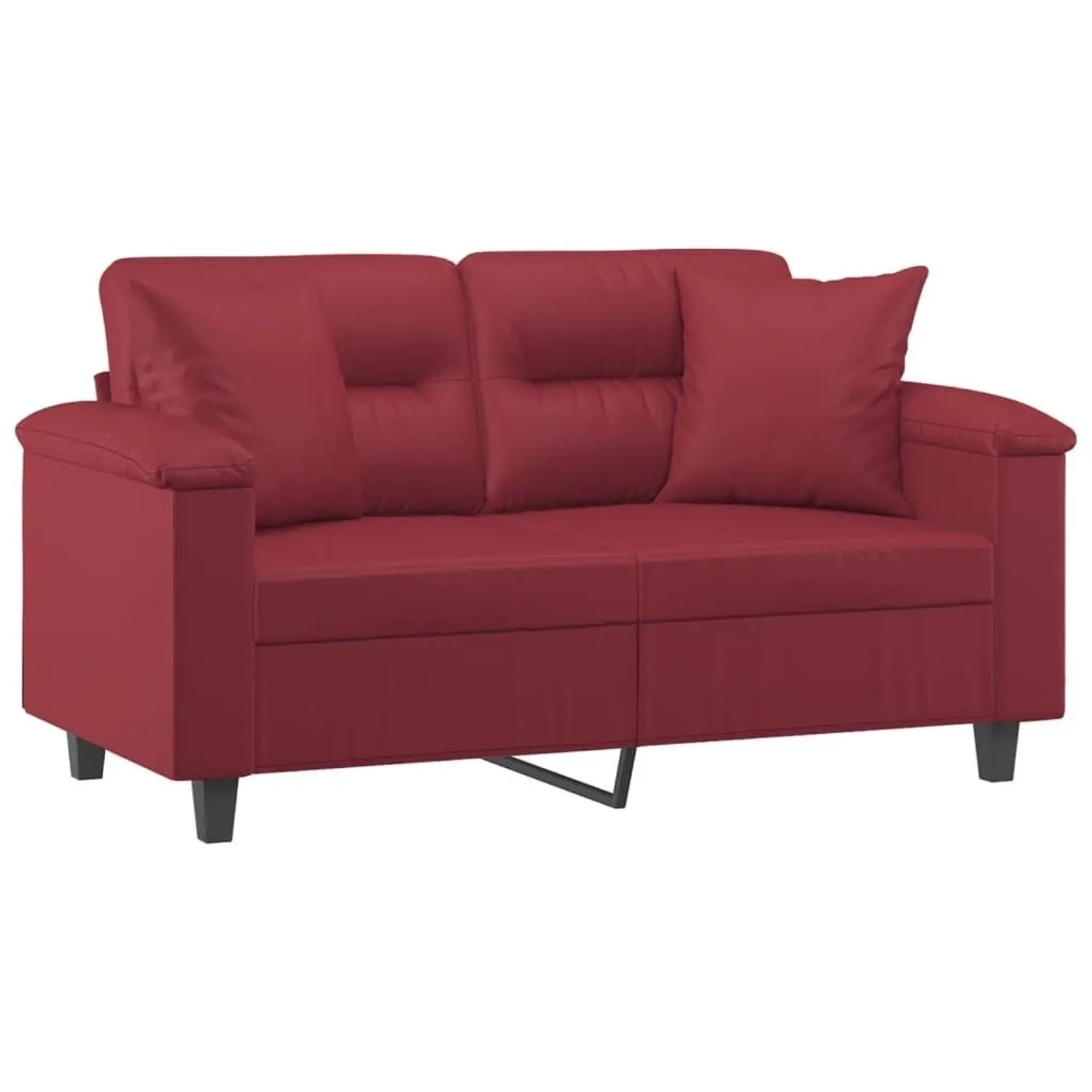 vidaXL 2-Sitzer-Sofa mit Zierkissen Weinrot 120 cm Kunstleder 3200986 günstig online kaufen