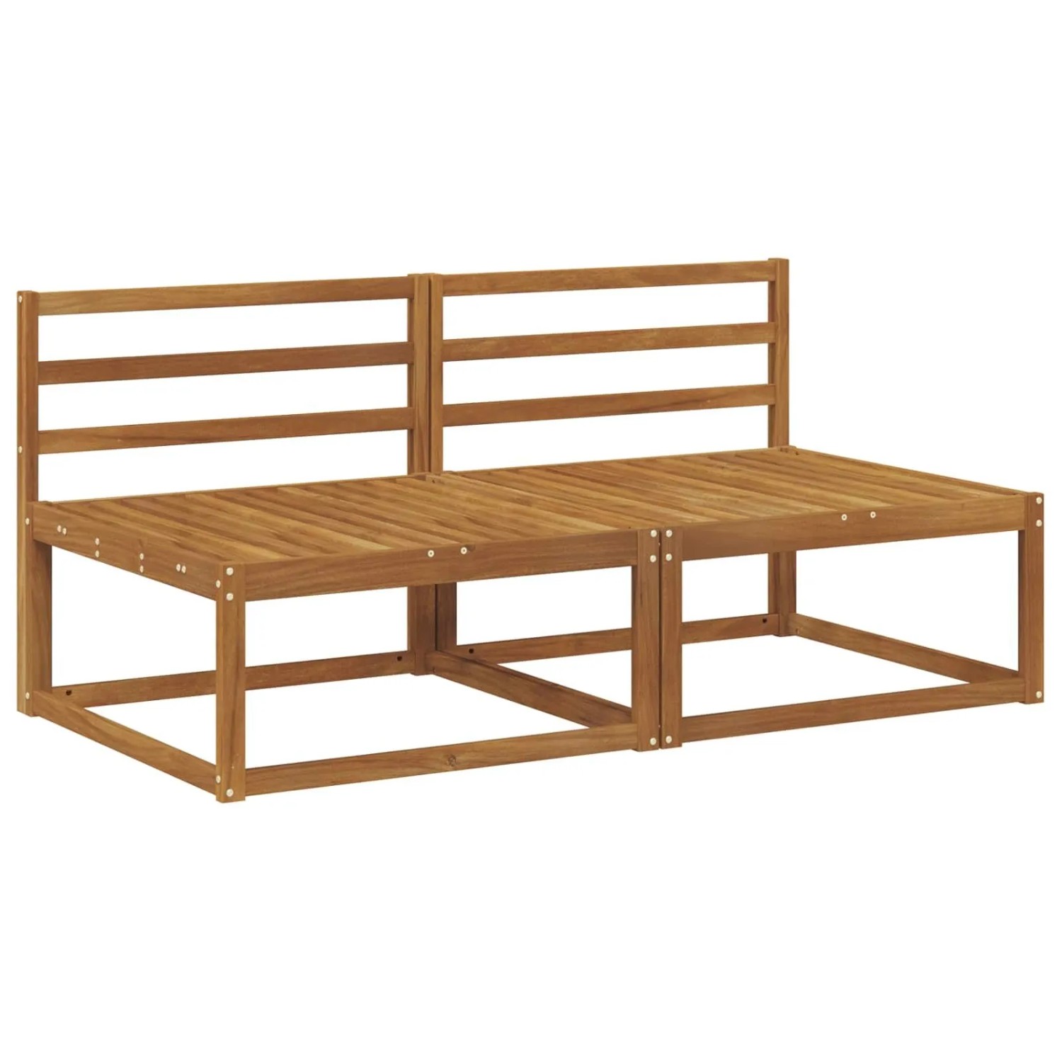 vidaXL 2 Stück Outdoor Mittelsofa Massivholz Akazie Natur 900536