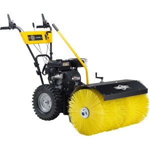 Texas Combigerät 800 TG mit gelber 80 cm Kehrbürste. Multimaschine für Laub, Schnee und mehr.