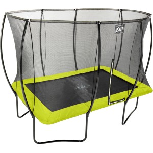 Grünes EXIT Silhouette Gartentrampolin, 214x305 cm, mit Sicherheitsnetz.