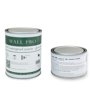 Wallpro Waterproof System Gloss Transparent 1 kg, 2-Komponenten Lack für Tapeten.