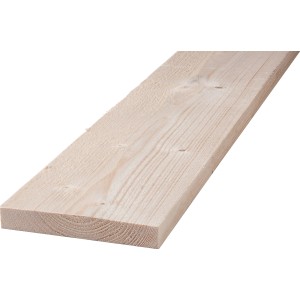 Sägeraues Schalbrett aus Fichte/Tanne, 23x140x3000 mm, ideal für den Rohbau.