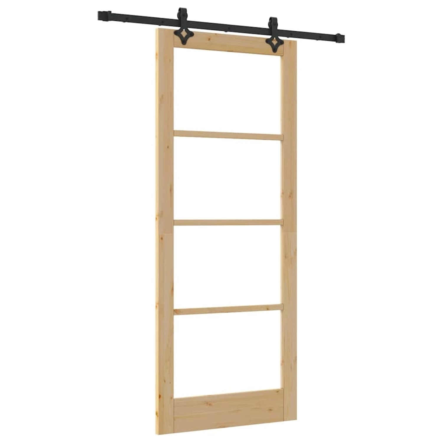 vidaXL Schiebetür Braun 86 x 211 cm Holz und Metall 3332285 günstig online kaufen