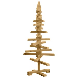 vidaXL Holz Weihnachtsbaum mit Ständer Braun 90 cm Massivholz Kiefer 42016698