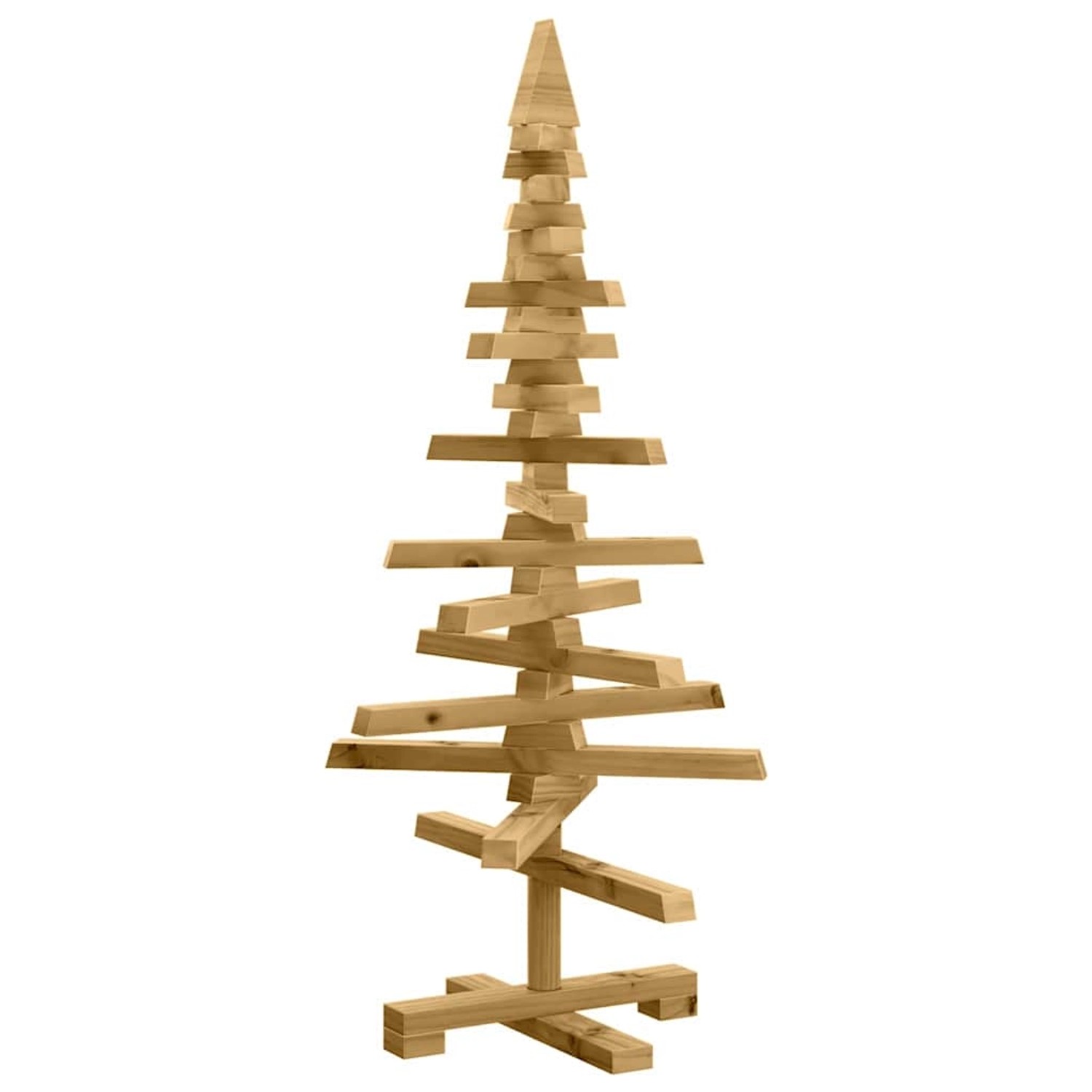 vidaXL Holz Weihnachtsbaum mit Ständer Braun 90 cm Massivholz Kiefer 42016698