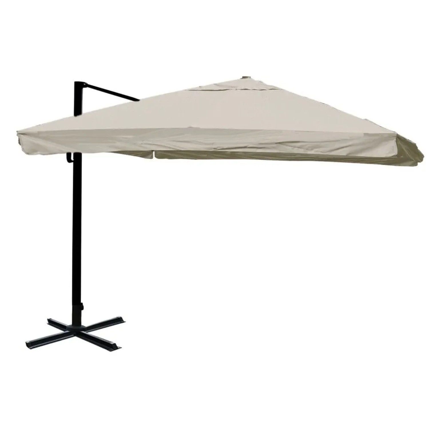 MCW Ampelschirm A96 3x3m Alu/Stahl Flap Creme-Grau ohne Ständer