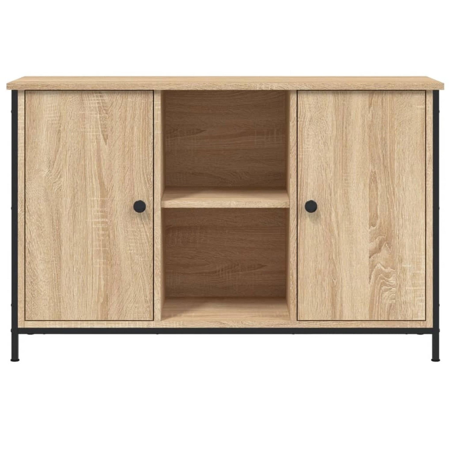 VidaXL TV-Schrank Sonoma-Eiche, 100 cm breit, mit Türen und offenen Fächern.