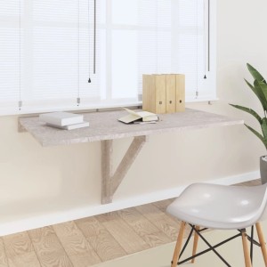 vidaXL Wand-Klapptisch, Betongrau, 100x60 cm, Holzwerkstoff. Platzsparender Tisch für kleine Räume.