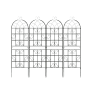 Costway Rankgitter Metall, 4er Set, Gartenzaun, schwarz, 180x50 cm. Ideal als Rankhilfe.