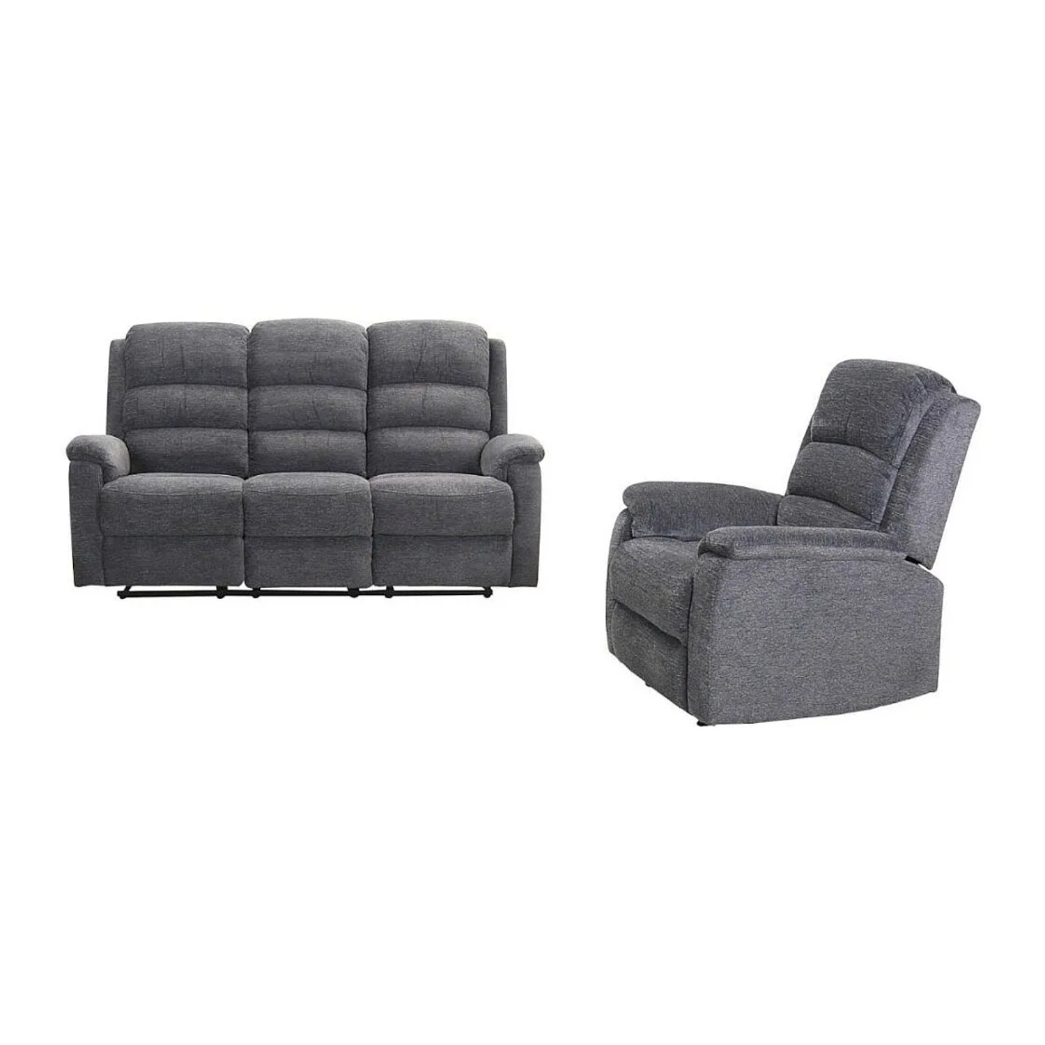 Vente-unique Couchgarnitur Mit Sessel Nevers Grau 187 cm  86 cm