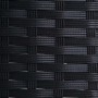 Detailaufnahme: Anthrazitfarbenes Poly-Rattan Geflecht des Halden Gartenstuhls.