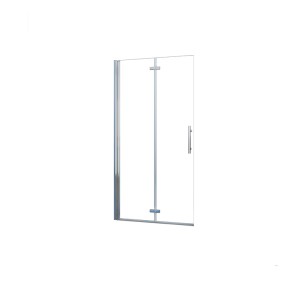 Walk-In Dusche 80x195cm mit Falttür, 6mm Nano Glas und verchromtem Rahmen.