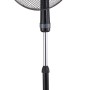 Schwarzer CMI Standventilator (Ø 40 cm) mit drei Rotorblättern und verstellbarem Neigungswinkel.