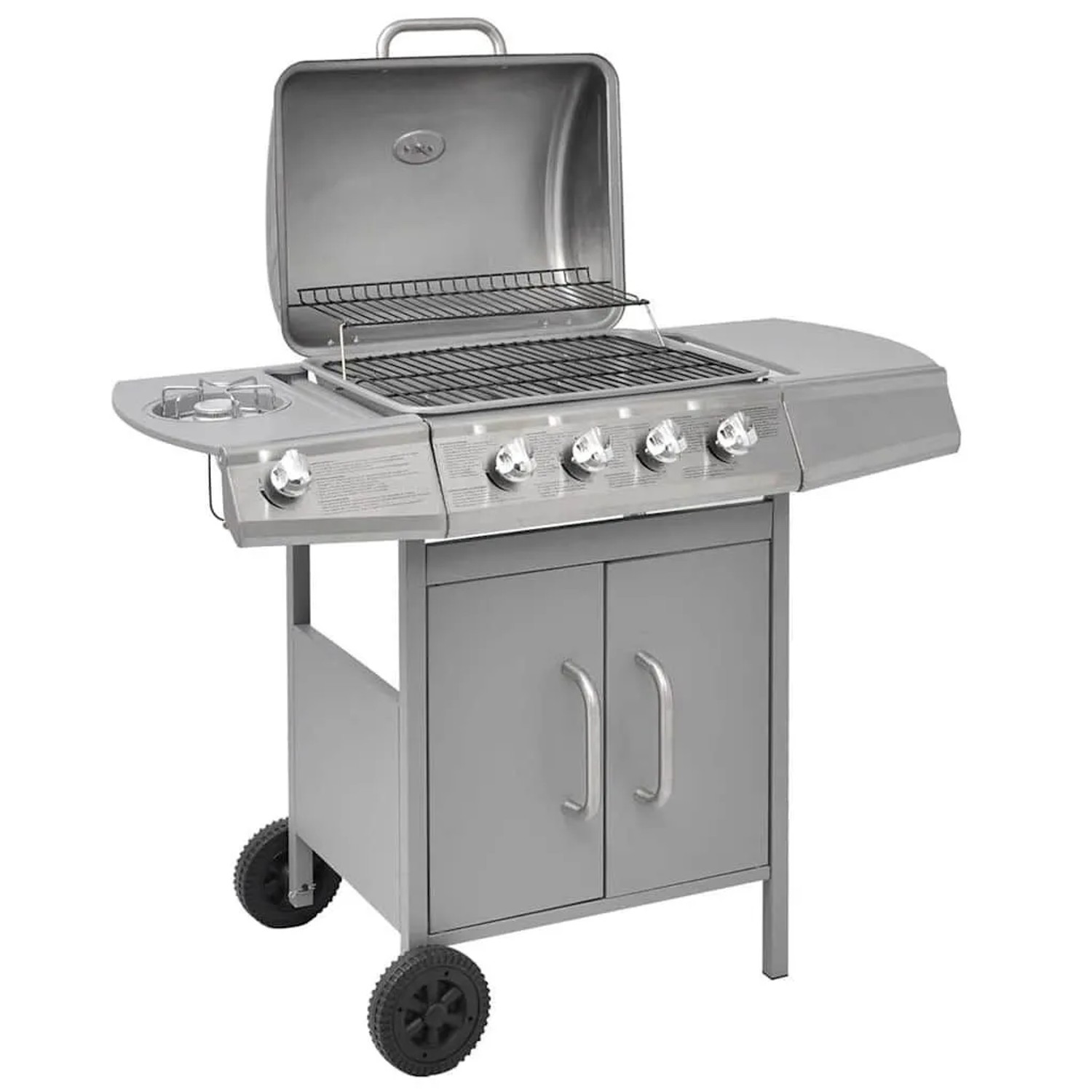 vidaXL Gasgrill Flammen Silbern 41902