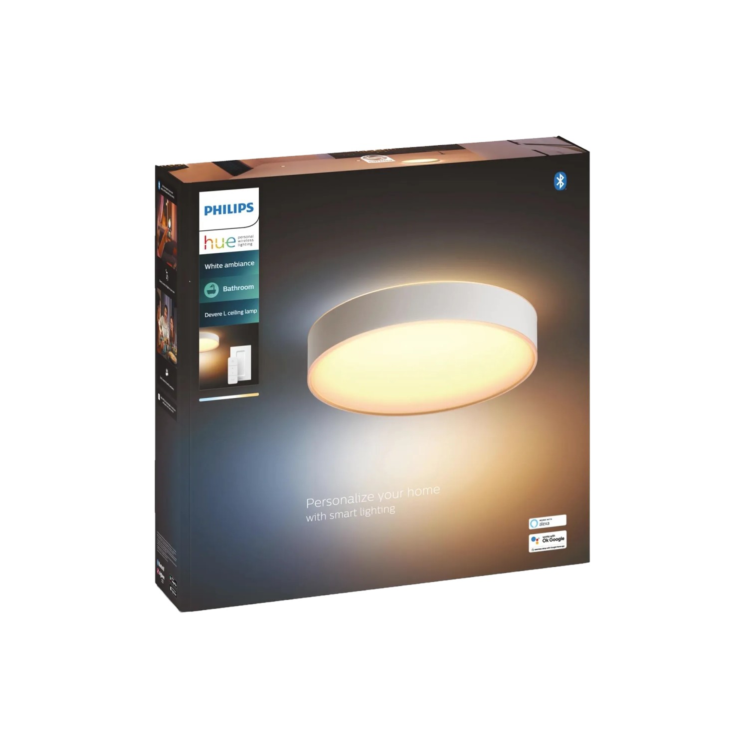 Philips Hue LED-Bad-Deckenleuchte Devere inkl. Dimmer White Ambiance Ø 42,5 günstig online kaufen