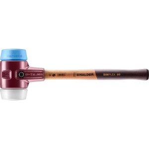 Halder Simplex Schonhammer Ø 80 mm Superplastik   TPE-soft Blau mit Tempergussgehäuse