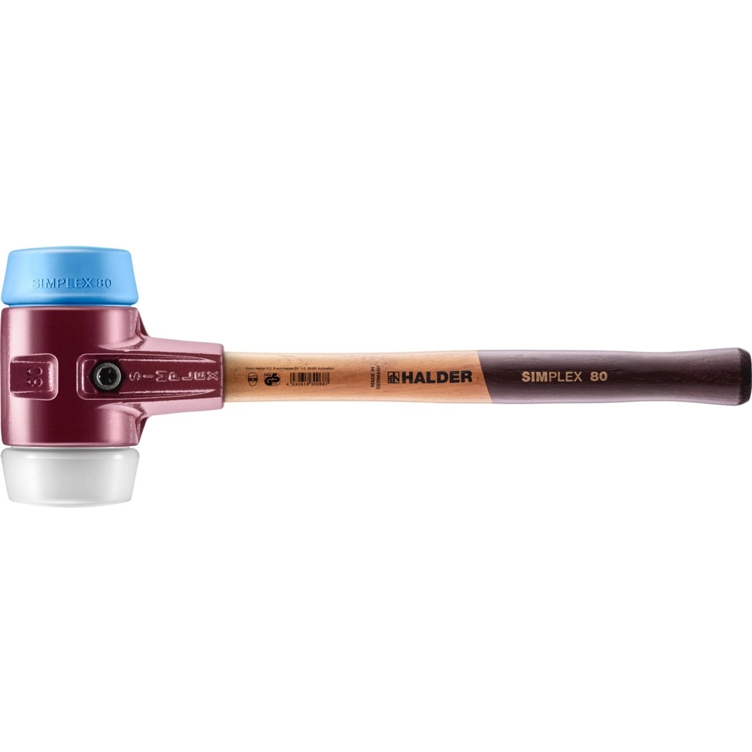 Halder Simplex Schonhammer Ø 80 mm Superplastik   TPE-soft Blau mit Temperg günstig online kaufen