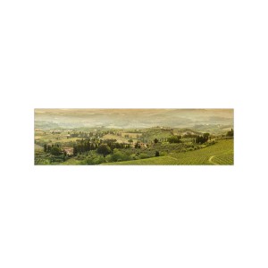 MySpotti Küchenrückwand mit Toskana Landschaft, 210x60 cm. Dekorative Küchenwand als Spritzschutz.