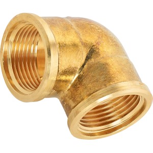 Gewinde-Winkel aus Messing, 30,3 mm (Rp 1) für Sanitär- und Heizungsinstallation.