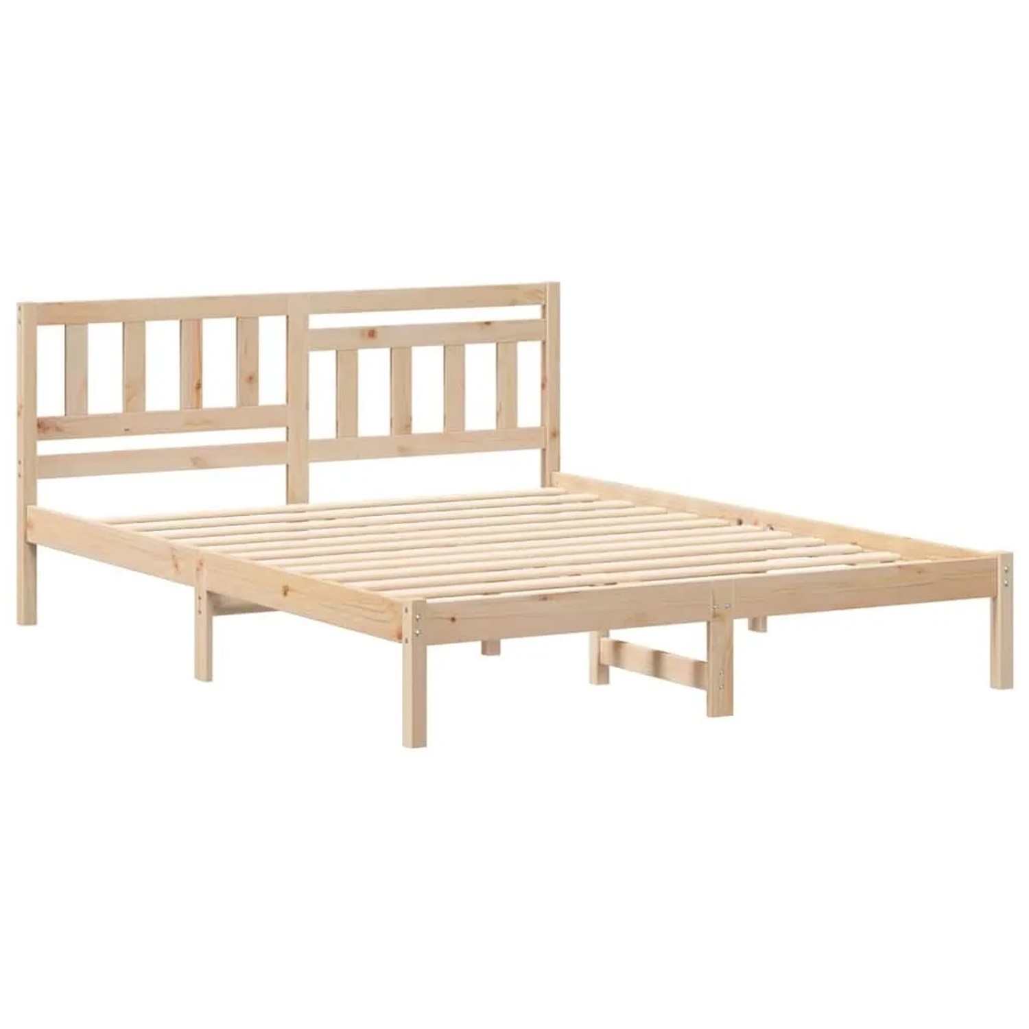 vidaXL Bettrahmen mit Kopfteil Braun 150 x 200 cm Massives Kiefernholz 872227