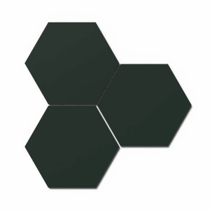 3er Set Designpaneel Hexagon Lino Conifer Clear in Schwarz, MDF, 50x50cm.
