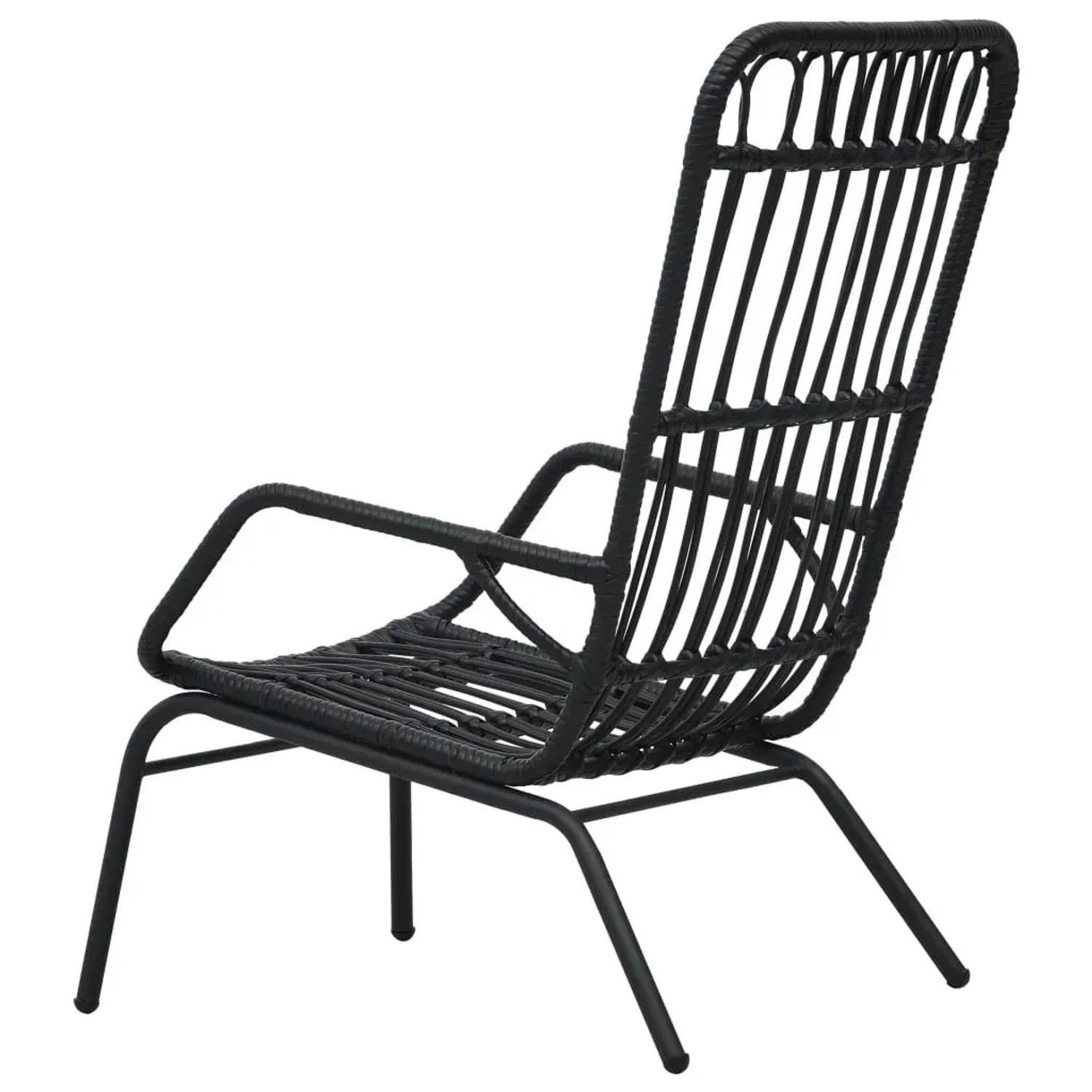 Schwarzer Gartenstuhl aus Poly Rattan von vidaXL für Terrasse & Garten.