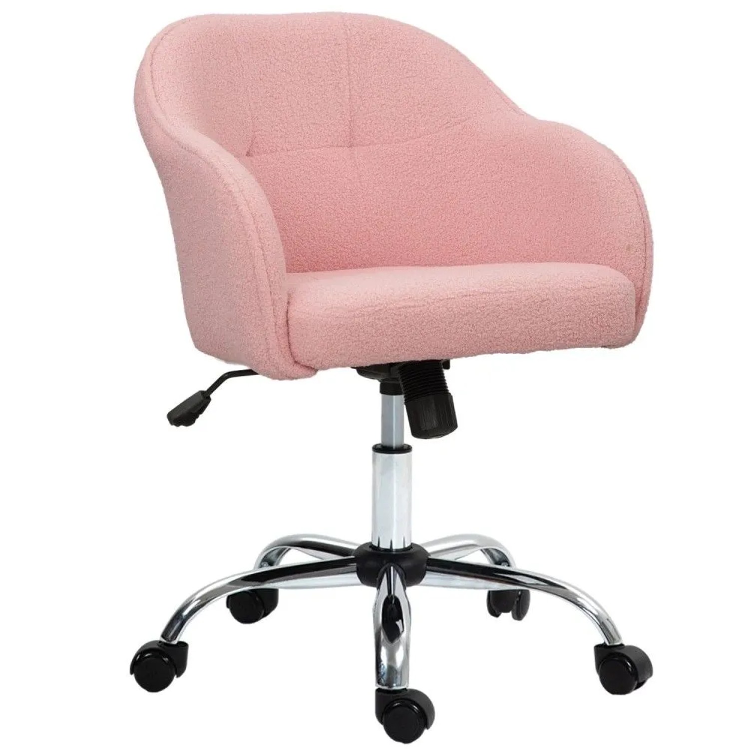 HOMCOM Homeoffice Stuhl für Schlafzimmer Arbeitszimmer 56 x 61 x 86 cm Rosa